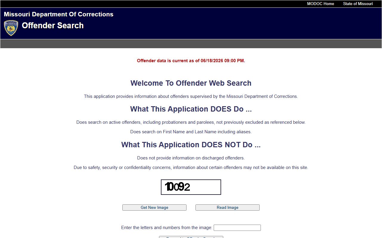 Missouri DOC offender search for Transition Center of St. Louis offender lookup